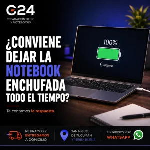 ¿Conviene dejar la notebook enchufada todo el tiempo?