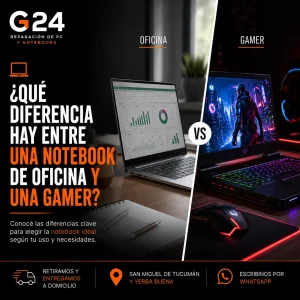 ¿Qué diferencia hay entre una notebook de oficina y una gamer?