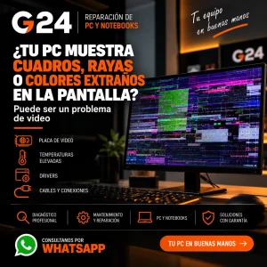¿Tu PC muestra cuadros, rayas o colores extraños en la pantalla?