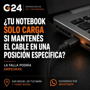 ¿Tu notebook solo carga si mantenés el cable en una posición específica?