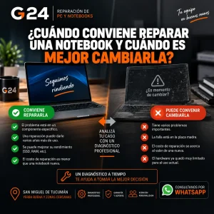 ¿Cuándo conviene reparar una notebook y cuándo es mejor cambiarla?