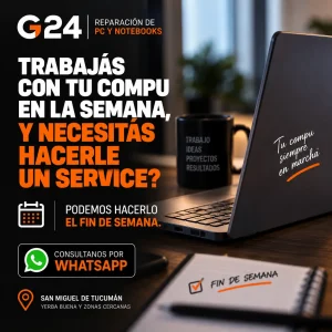 ¿Trabajás con tu PC o notebook durante la semana? También podés hacerle un service el fin de semana